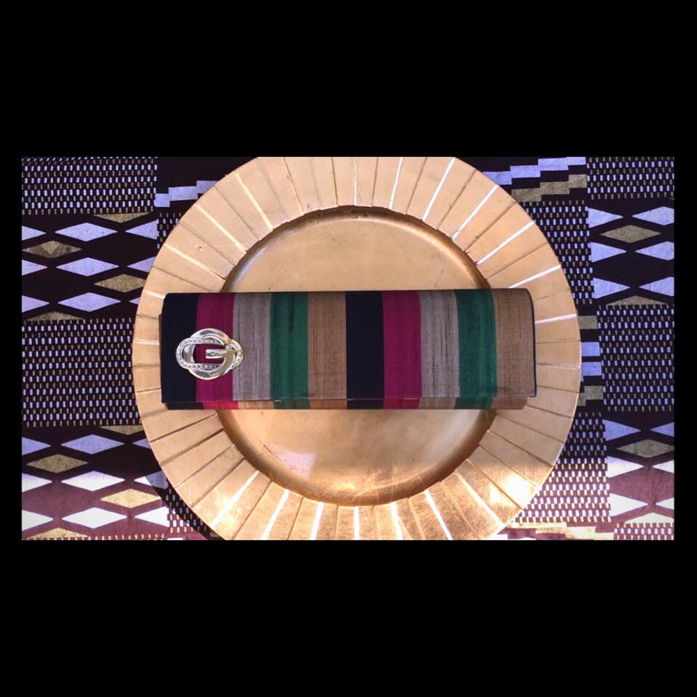 Vintage Eclectic Unique Striped colorful Clutch